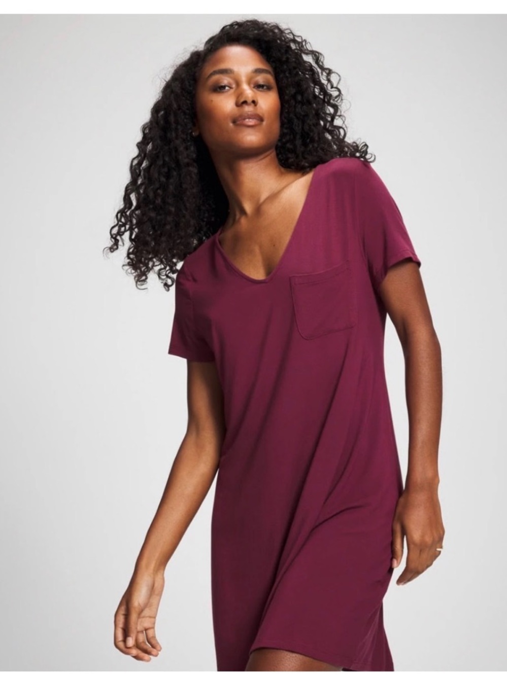 Soma Cool Nights Short Sleeve Sleepshirt in Plum